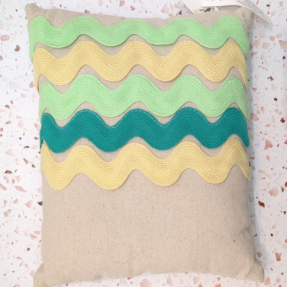 Lemon and Lime Waves Accent Pillow